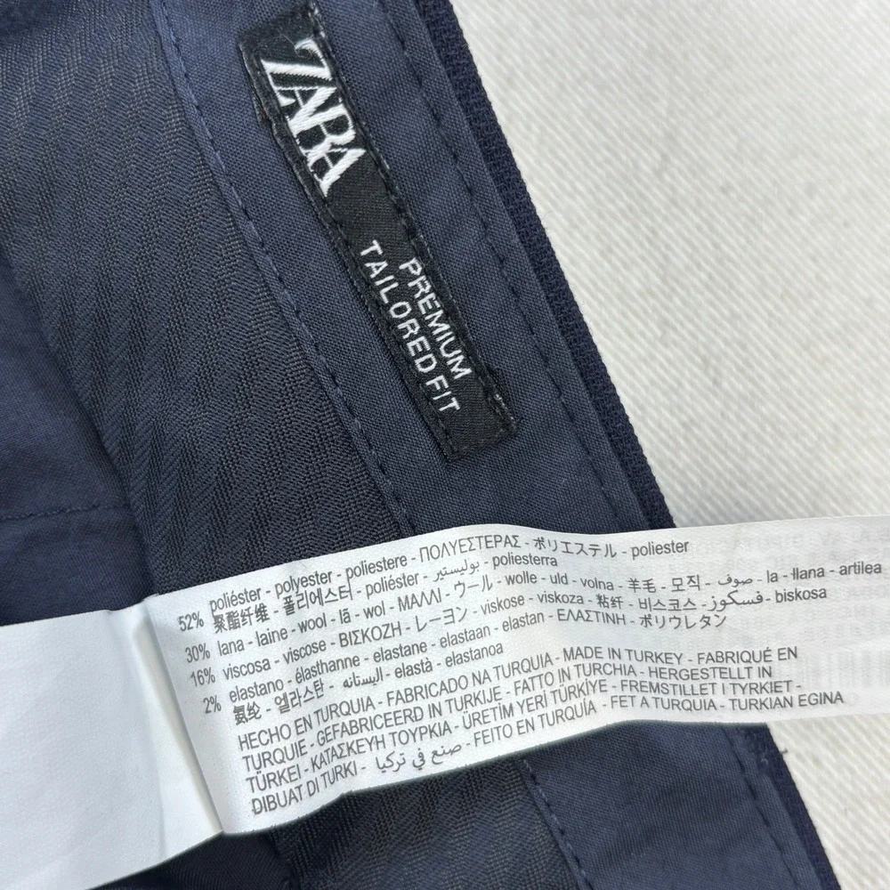 Zara Man Join Life Navy Blue Textured Dress Pants Trousers Mens Size 31 1564/345
